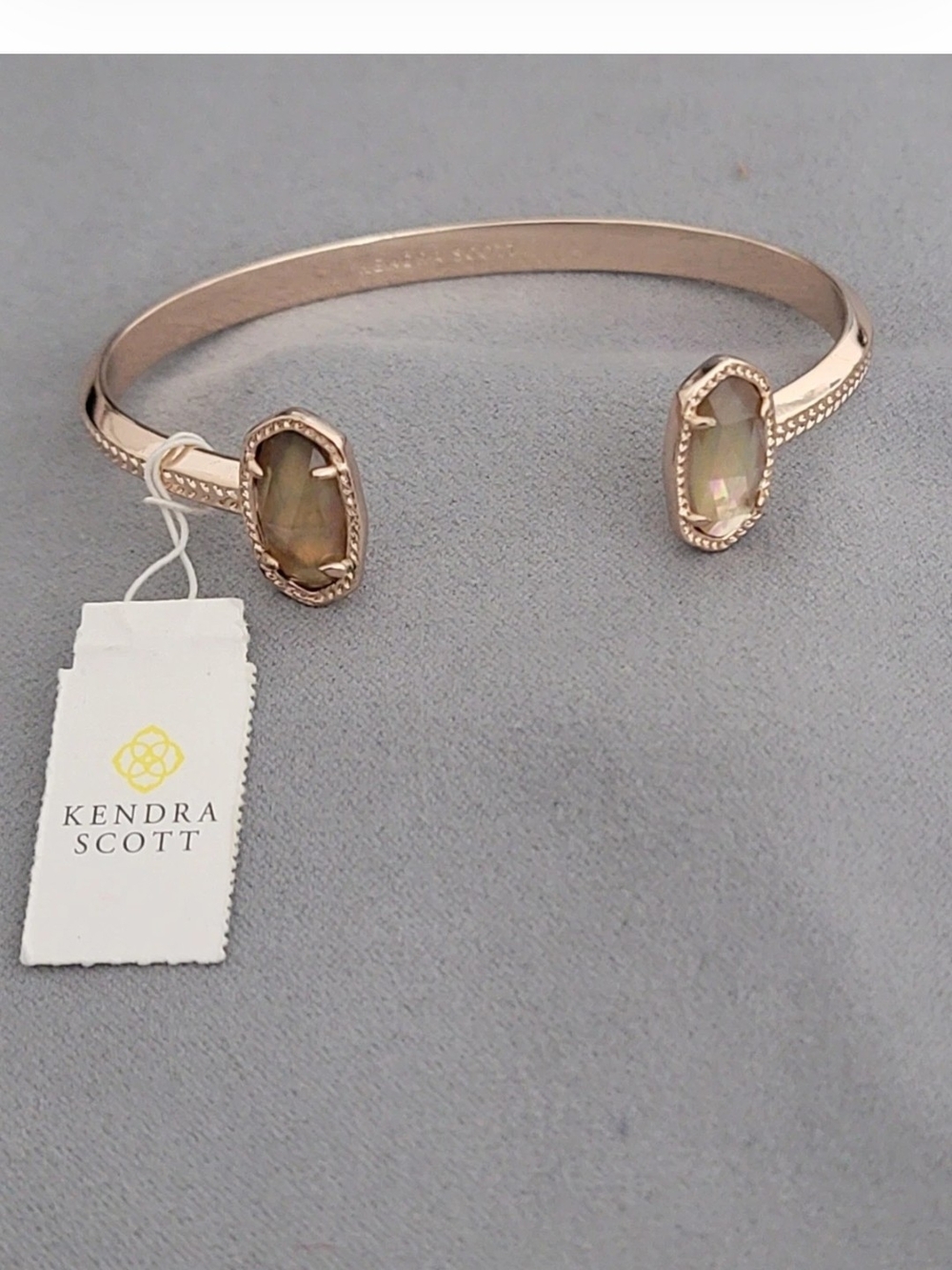 Kendra Scott ELTON Rose Gold Open Cuff with Champagne Stones
